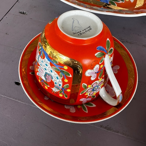 White Bird 6ps Tea Set Hand Made by C Medvedev 1972 - Picture 6 of 13